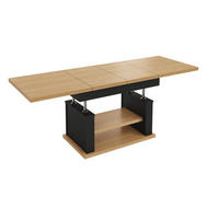 COUCHTISCH rechteckig Erle - Schwarz ausziehbar höhenverstellbar - Erlefarben/Schwarz, Holzwerkstoff (70/120/60cm) - designimpex