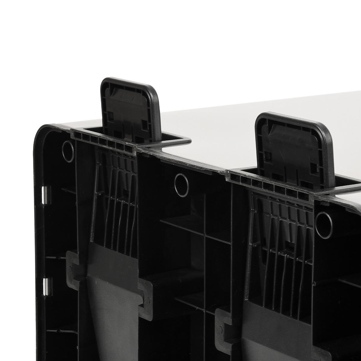 MÜLLTRENNSYSTEM TMH2X30 2x30L 2 Fächer Mülleimer Pulverbeschichteter Stahl Weiß - Weiß, Metall (47/72/32cm) - SVITA