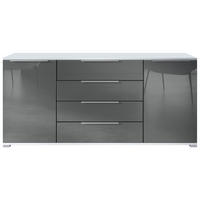 SIDEBOARD Linio Grau Hochglanz - Grau, Holzwerkstoff (166.5/75.5/35cm) - Vladon