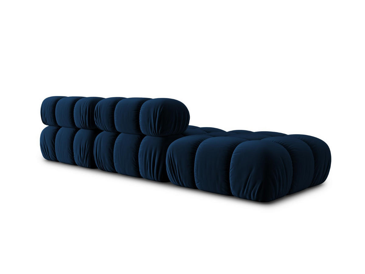 MODULARES-SOFA links Bellis aus Samt königsblau 4 Sitzplätze - Blau, Textil (94/63/282cm) - Micadoni