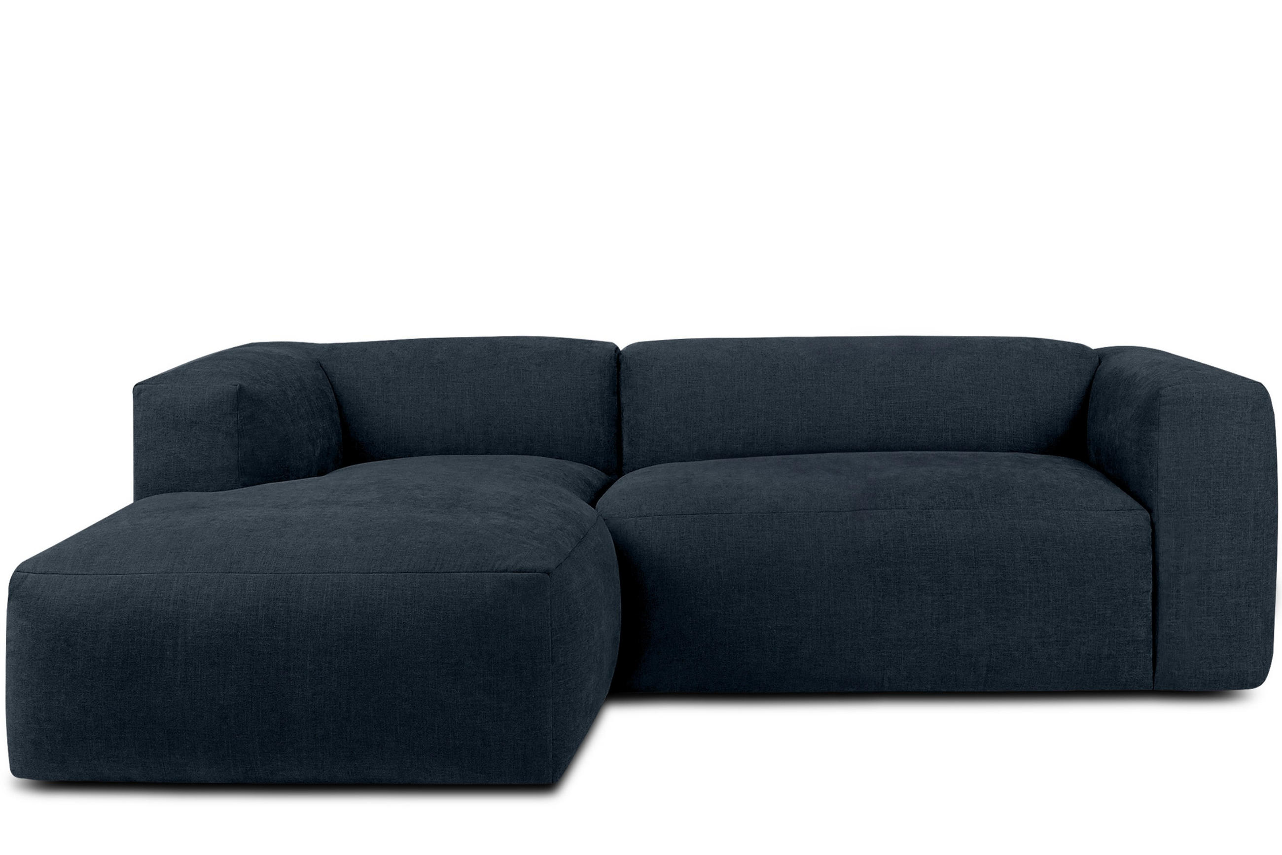 ECKMODULSOFA-LINKS BUFFO 3/4 Sitzer mit extrem weicher Sitzfläche, Gewebestoff, dunkelblau - Dunkelblau, Textil (237/180cm) - KONSIMO®