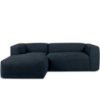 ECKMODULSOFA-LINKS BUFFO 3/4 Sitzer mit extrem weicher Sitzfläche, Gewebestoff, dunkelblau - Dunkelblau, Textil (237/180cm) - KONSIMO®