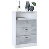 KOMMODE Pino Fronten in Beton Oxid Optik - Hellgrau, Holzwerkstoff (56/86.5/36cm) - Vladon