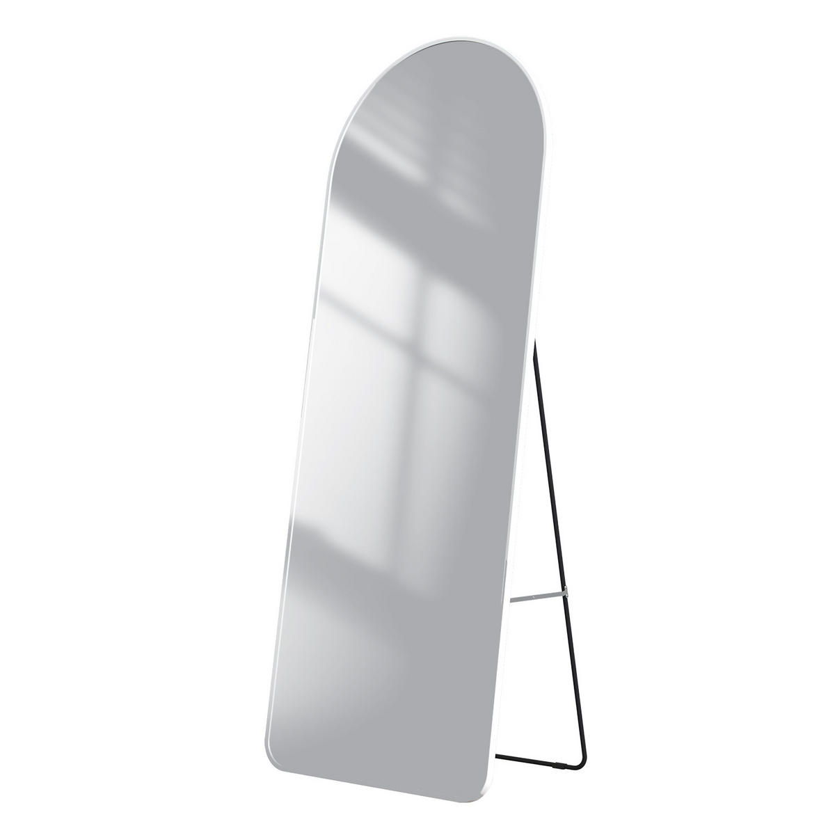 STANDSPIEGEL mit Rahmen Gehärteter Silberspiegel Weiß 160/60 cm - Weiß, Glas/Metall (60/160/160cm) - EMKE