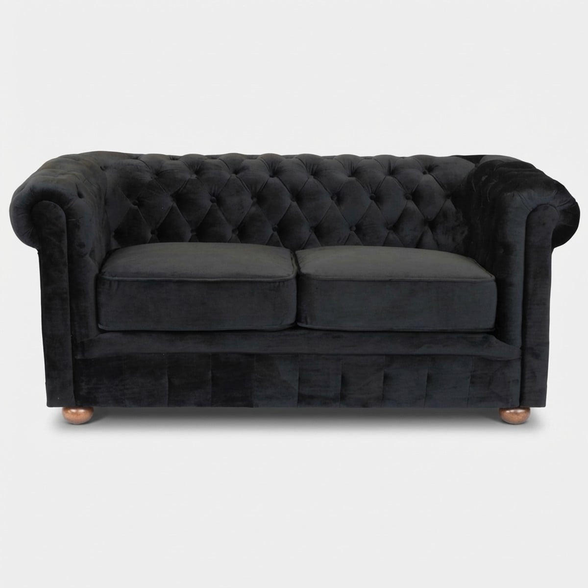 CHESTERFIELDSOFA capitonné - Schwarz - Schwarz, Textil (170/83/81cm) - Pasmara