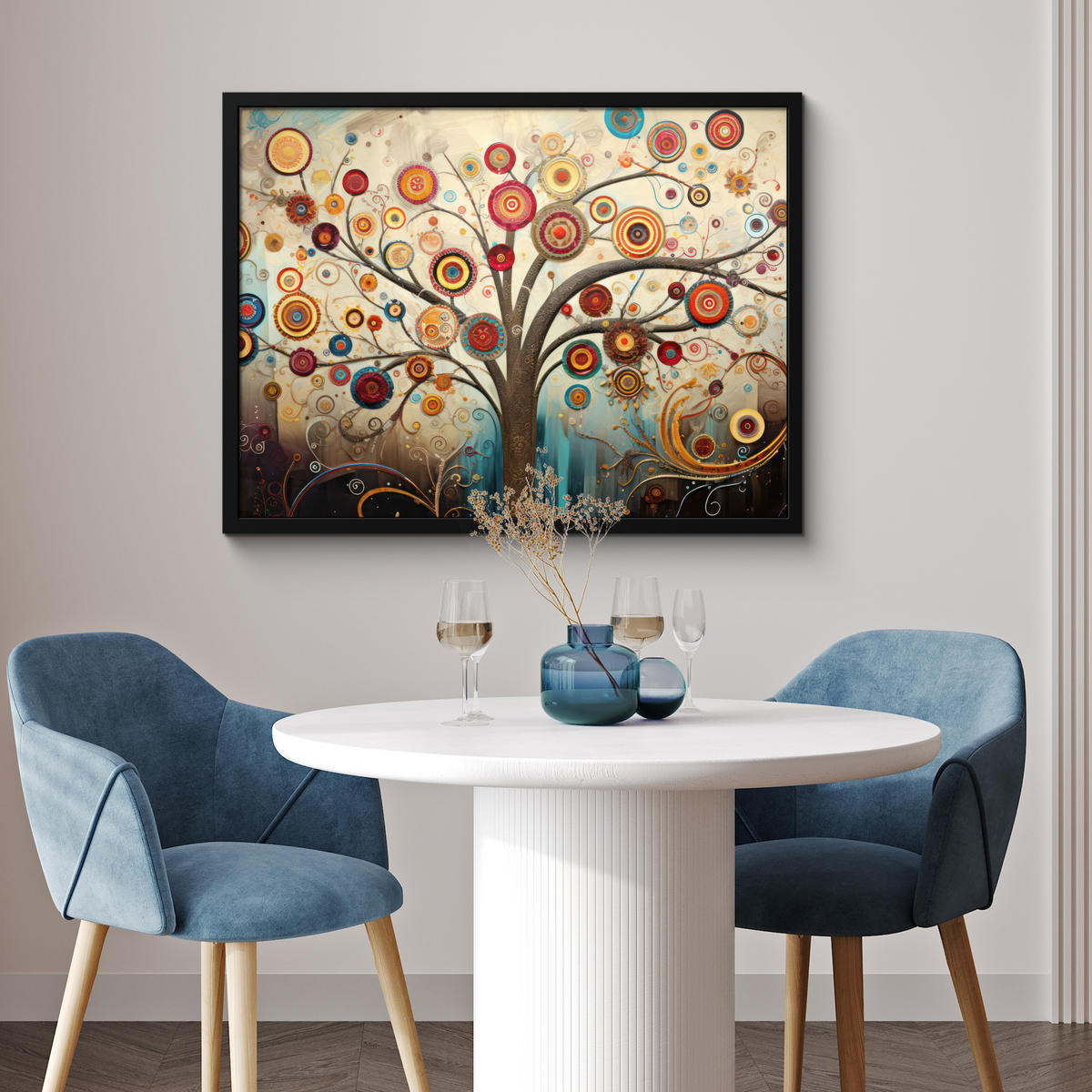 POSTER MIT RAHMEN Baum - Baum des Lebens - Farbe 80x60 cm - Braun, Papier (80/60cm) - MuchoWow