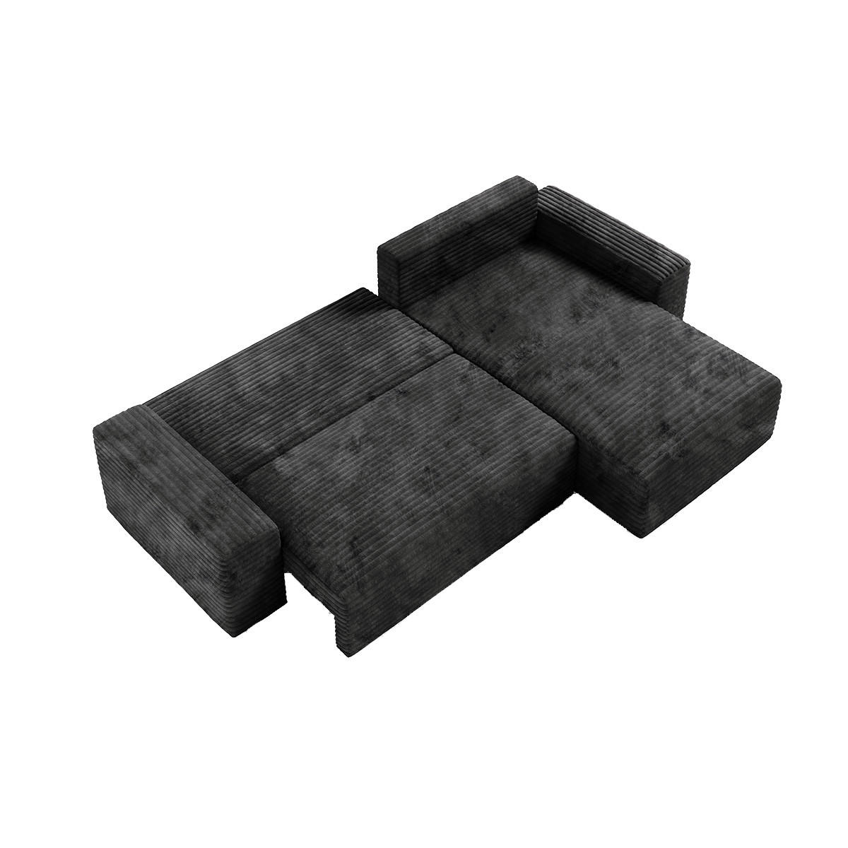 ECKSOFA Fabio 3 Sitzplätze Schwarz - Schwarz, Holz (300/185cm) - Petits-meubles