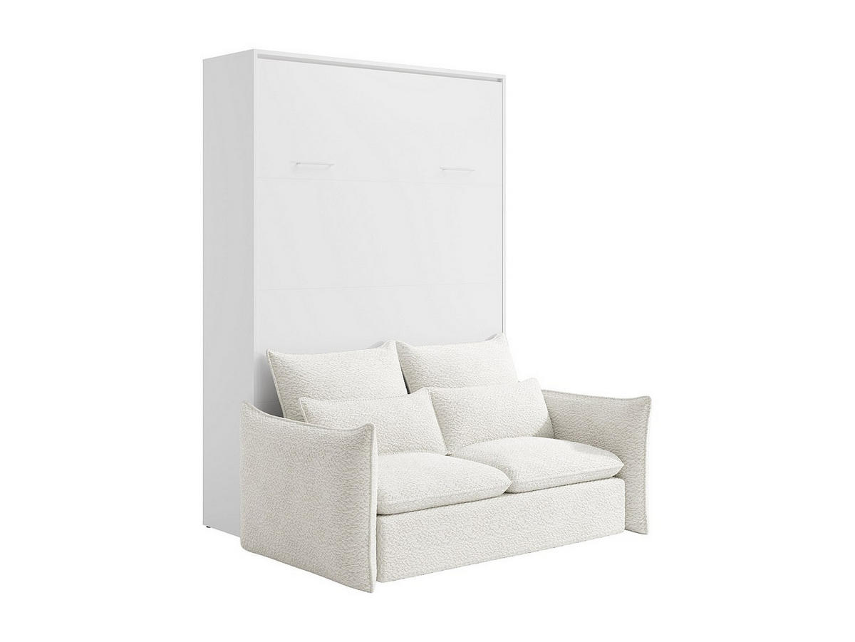 SCHRANKBETT - 2 Personen - Holz, Platte - Weiß - Weiß, Holz (160/200cm) - Vente-Unique