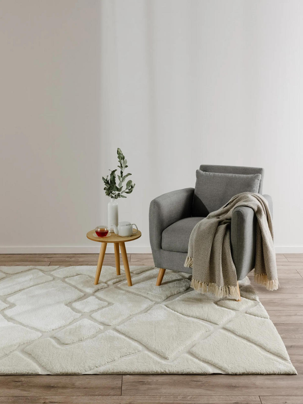 TEPPICH Elvy Cream 140x200 cm - Creme, Kunststoff (140/200cm) - benuta