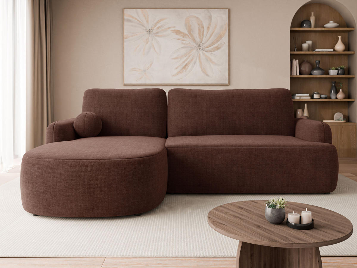 COLTAR Loridu Premium, Stanga - culoare lemn de nuc/negru, material plastic/material textil (250/174cm) - MIRJAN24