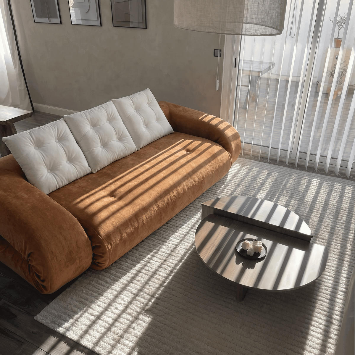 SCHLAFSOFA Okoa 2-Sitzer - Orange Weiß - Orange, Textil (160/60/120cm) - COCO Living