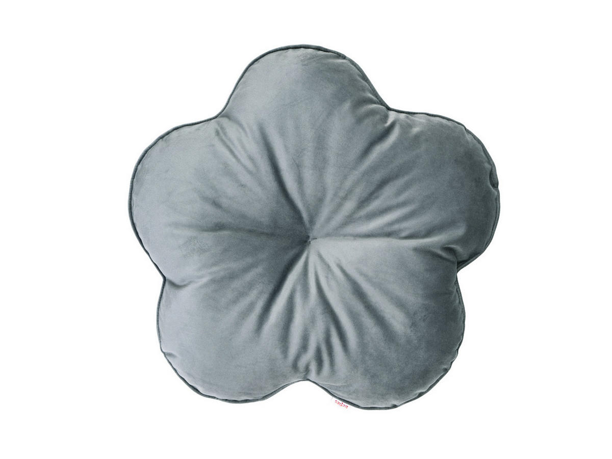 KISSEN-BLUME Samt&Sonders stein-grau 50 cm Ø - Grau, Textil (50cm) - beties Heimtextil