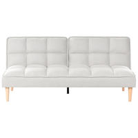SCHLAFSOFA 3-Sitzer Stoff Cremeweiß Siljan - Creme, Textil (177/80/80cm) - Beliani