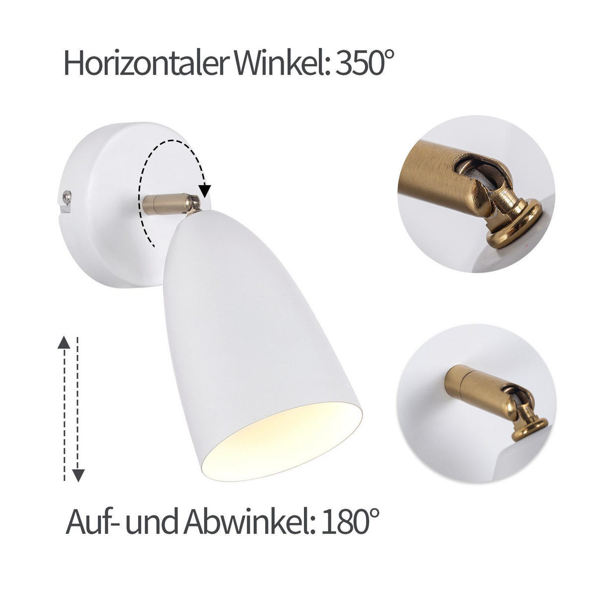 WANDLEUCHTE Zyxxh 10.0/22.0/10.0 cm - Weiß, Metall (10/22/10cm) - ZMH