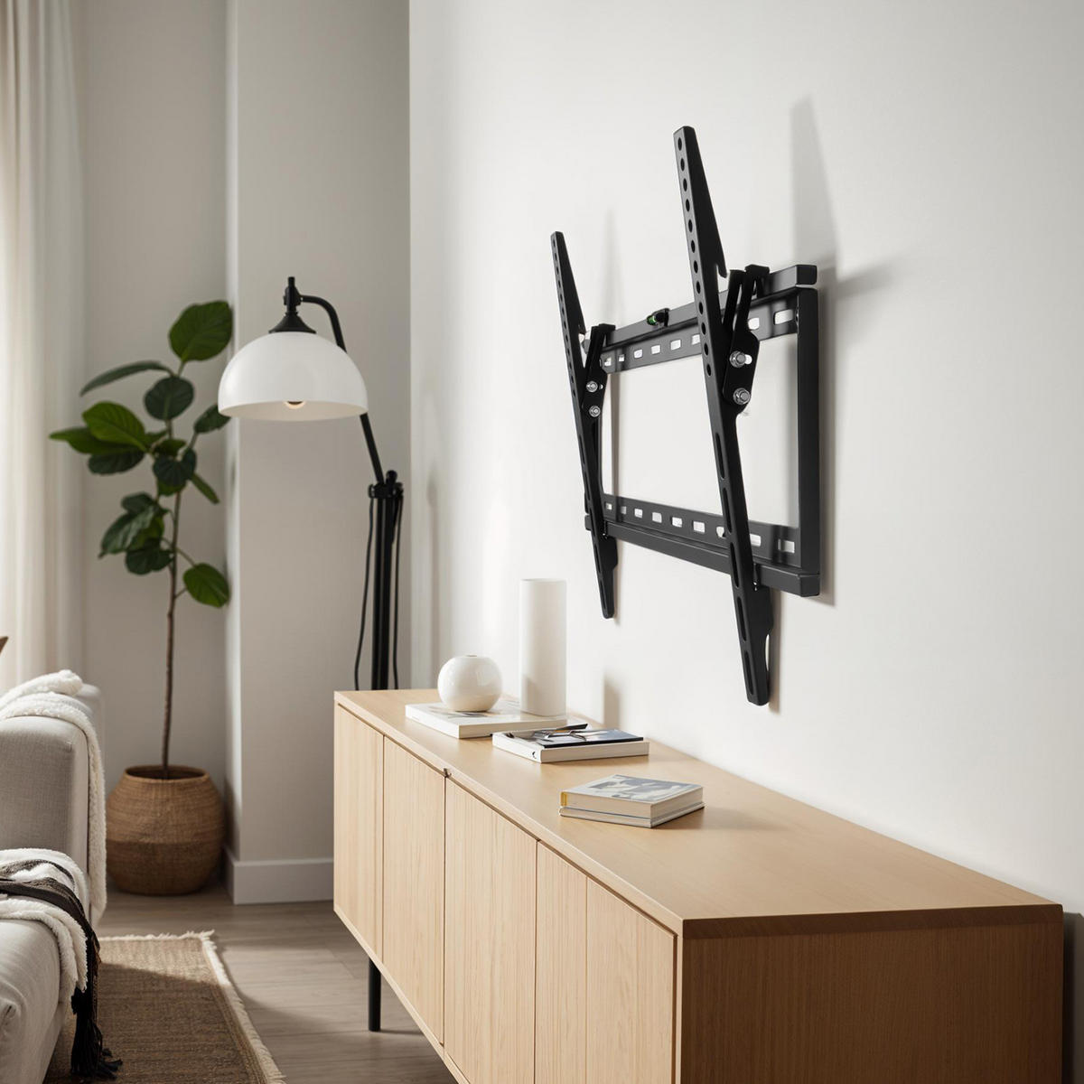 TV-WANDHALTERUNG, bis 70 kg,schwarz - Schwarz, Metall (42/2.5/64.7cm) - tectake