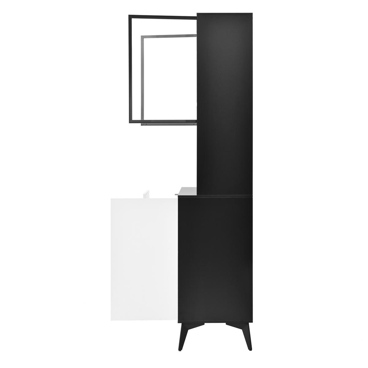 BUFFET DE-37617 80/40/180 cm mit LED-Beleuchtung Weiß/Schwarz - Schwarz/Weiß, Holzwerkstoff (80/180/40cm) - ComfortXL