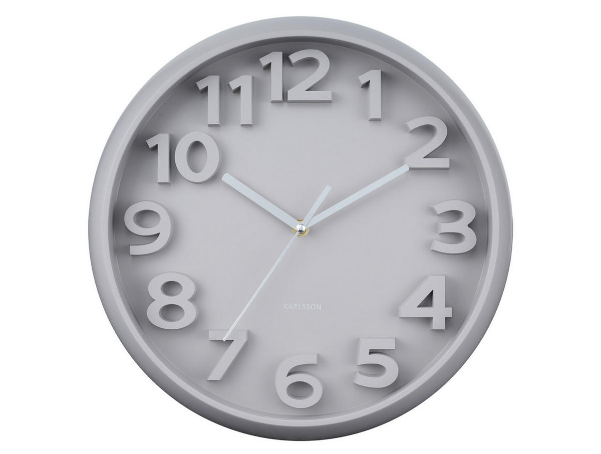 WANDUHR Elevated Ø33,5 cm - Grau, Kunststoff (33/5/33cm) - Karlsson
