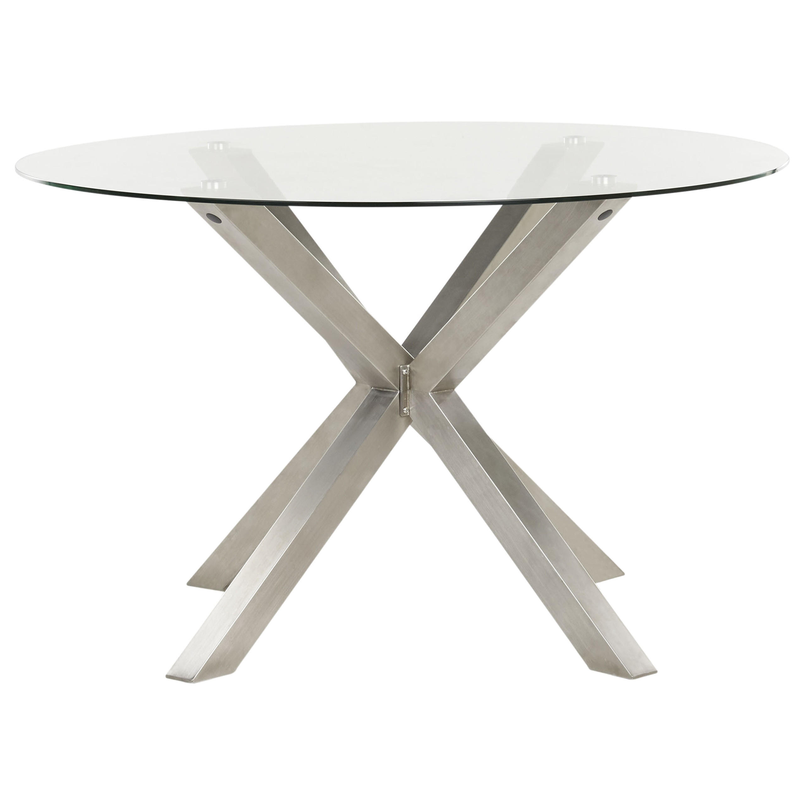 GARTENTISCH Silber Maletto - Transparent/Silberfarben, Glas (120/120/75cm) - Beliani