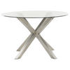 GARTENTISCH Silber Maletto - Transparent/Silberfarben, Glas (120/120/75cm) - Beliani