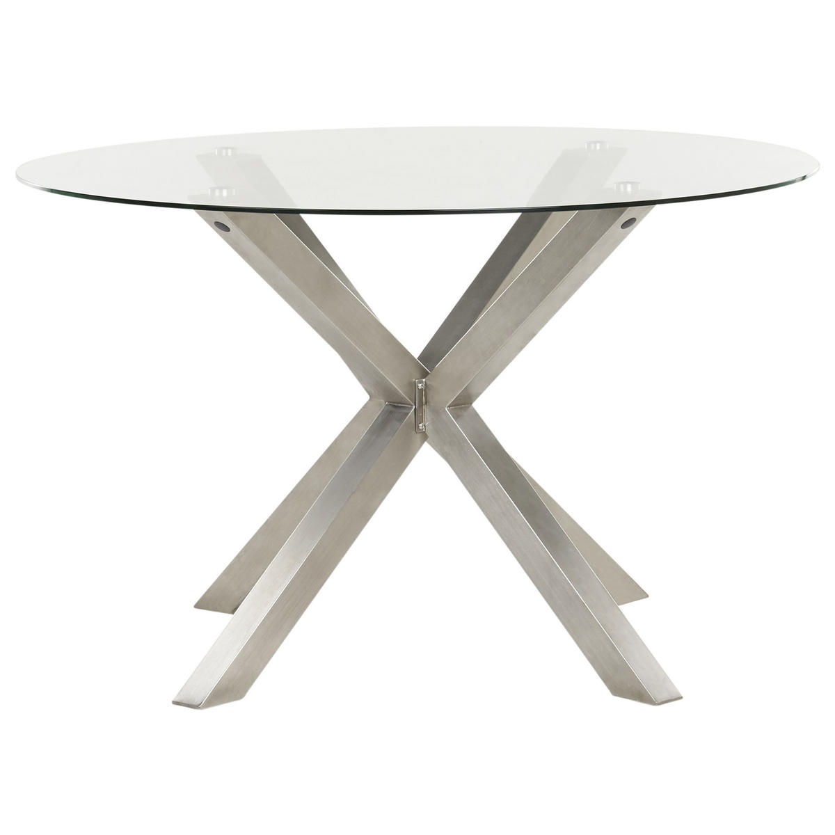 GARTENTISCH Silber Maletto - Transparent/Silberfarben, Glas (120/120/75cm) - Beliani