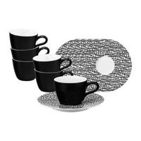 ESPRESSOTASSEN MIT UNTERTASSEN Life Fashion Glamorous Black 90 ml 6er Set - Schwarz, Keramik (13.6/6.7/13.6cm) - Seltmann Weiden