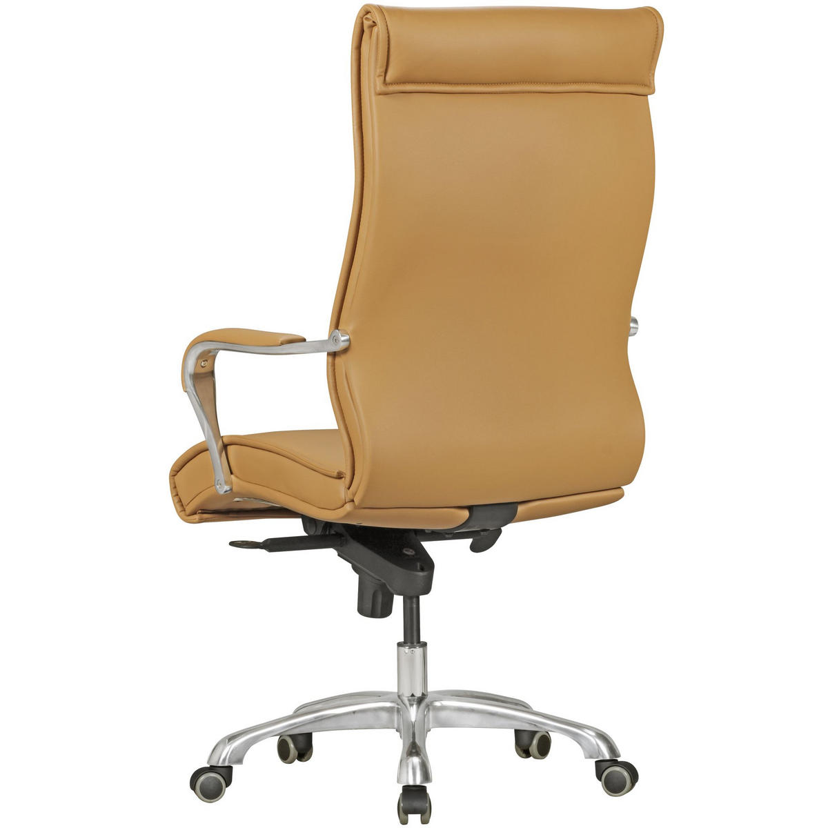 CHEFSESSEL XXL Kunstleder ergonomisch höhenverstellbar bis 150 kg VENGA, Braun 61x60x126 cm - Beige/Silberfarben, Kunststoff/Textil (61/126/60cm) - KADIMA DESIGN
