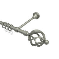 GARDINENSTANGE Primus Paolo 100 cm, 1-läufig, 16 mm Ø Chrom matt - Chromfarben/Nickelfarben, Metall (100cm) - INTERDECO