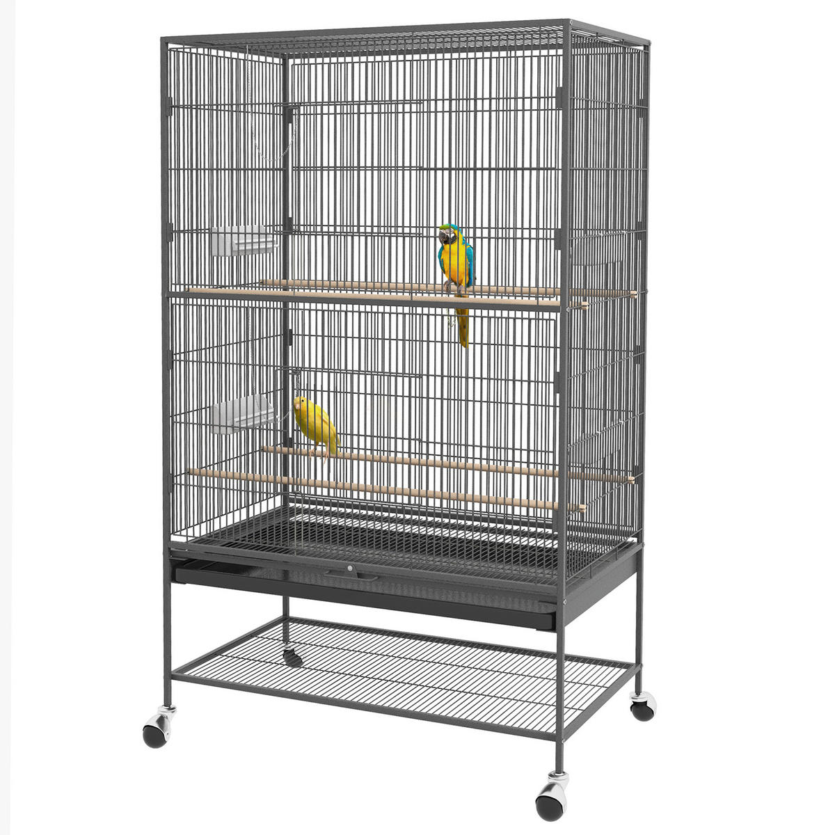 VOGELKÄFIG DE-10975 Grau - Grau, Metall (57/153/94cm) - ComfortXL
