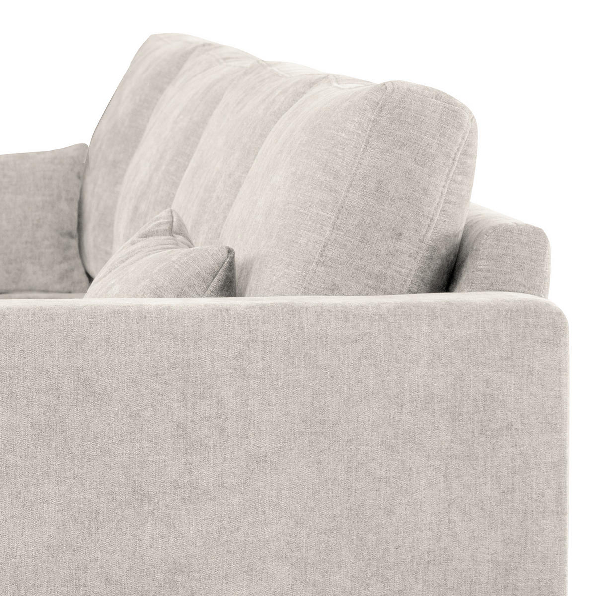 ECKSOFA mit Longchair - Eichefarben/Grau, Eichenholz/Textil (281/153cm) - home24