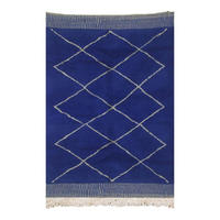 BERBERTEPPICH aus Essaouira-Wolle blau - Blau, Naturmaterialien (250/350cm) - AFK Living