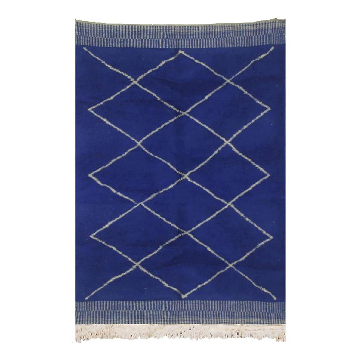 BERBERTEPPICH aus Essaouira-Wolle blau - Blau, Naturmaterialien (250/350cm) - AFK Living