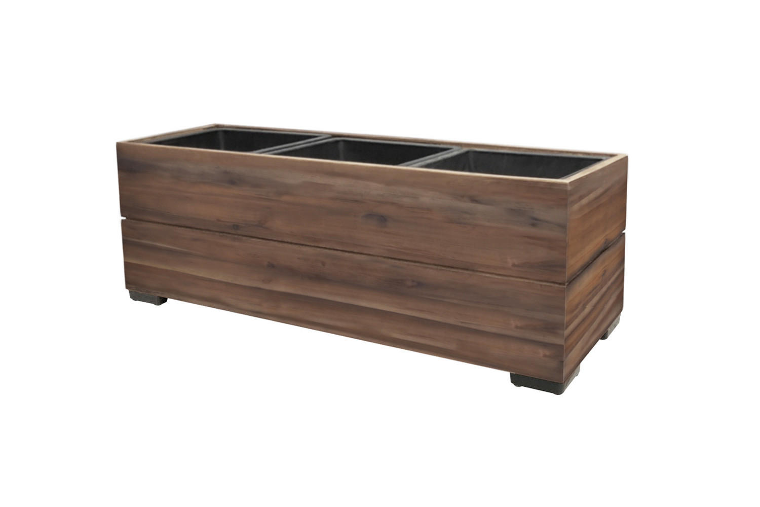 PFLANZKASTEN Colorado 1, 28x79 cm, Akazienholz, Braun - Dunkelbraun, Holz (28/28/79cm) - dasmöbelwerk