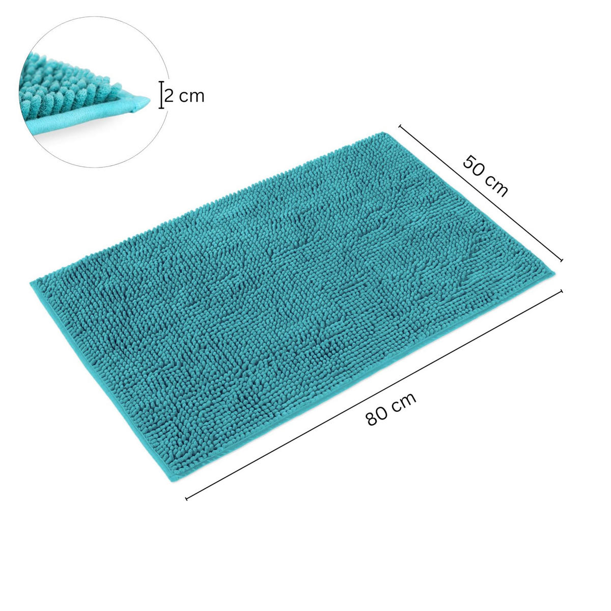 BADEMATTE PARIS - Petrol, Textil (50/80cm) - WohnDirect