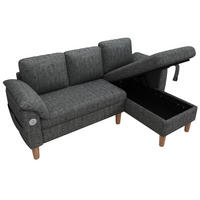 ECKSOFA mit Stauraum, USB-C, Type-C, Chenille Bezug, flexibler Chaiselongue und Seitenmontage in Grau - Grau, Textil (181/125cm) - EVRYAE