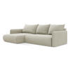 ECKSOFA mit Schlaffunktion Strukturstoff Stoff Beige - Beige/Creme, Kunststoff/Textil (148/240cm) - LaMiaSofa