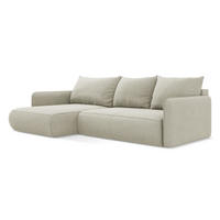 ECKSOFA mit Schlaffunktion Strukturstoff Stoff Beige - Beige/Creme, Kunststoff/Textil (148/240cm) - LaMiaSofa