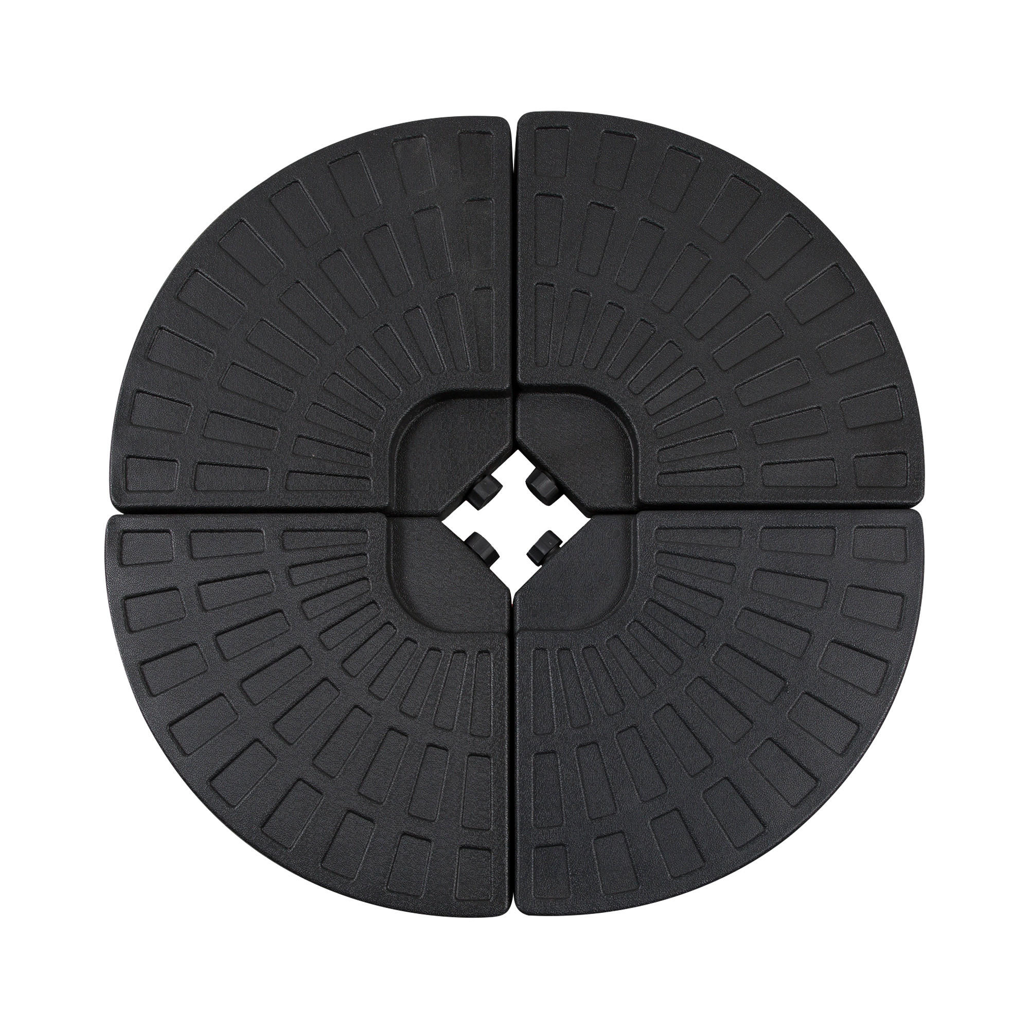 SONNENSCHIRMGEWICHT 4er-Set für Sonnenschirm mit 52 kg Wasser oder 68 kg Sand befüllbar HDPE Schwarz - Schwarz, Kunststoff (48/48cm) - Outsunny
