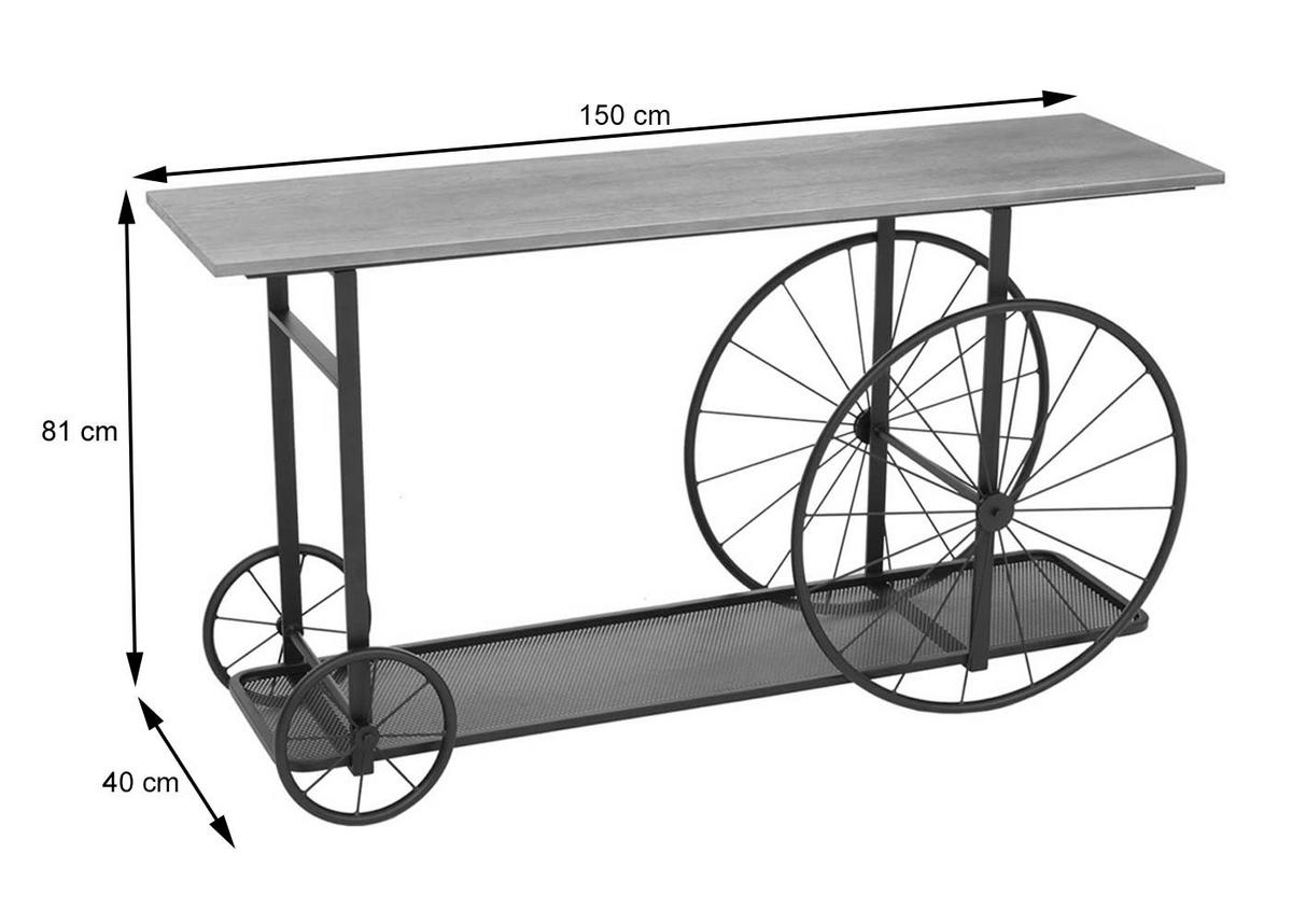 ROHOVÝ KONSOLOVÝ STŮL, hnědý - hnědá, dřevo (40/150/81cm) - MCW