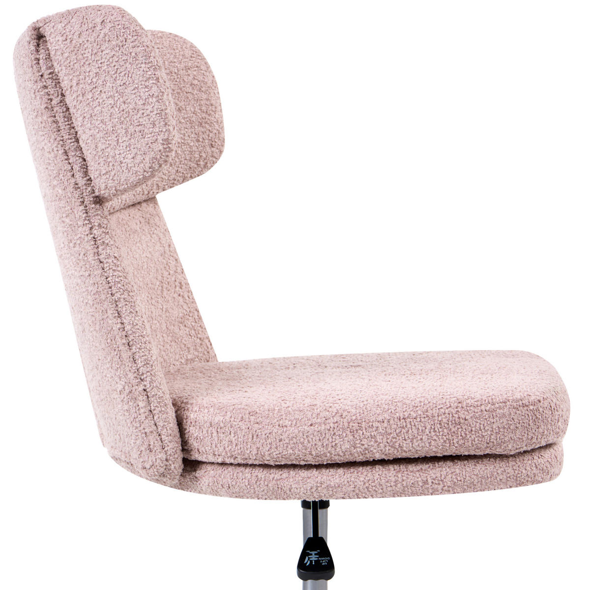 SCHREIBTISCHSTUHL Bouclé Pastellrosa Granby - Pink, Textil (58/77/58cm) - Beliani