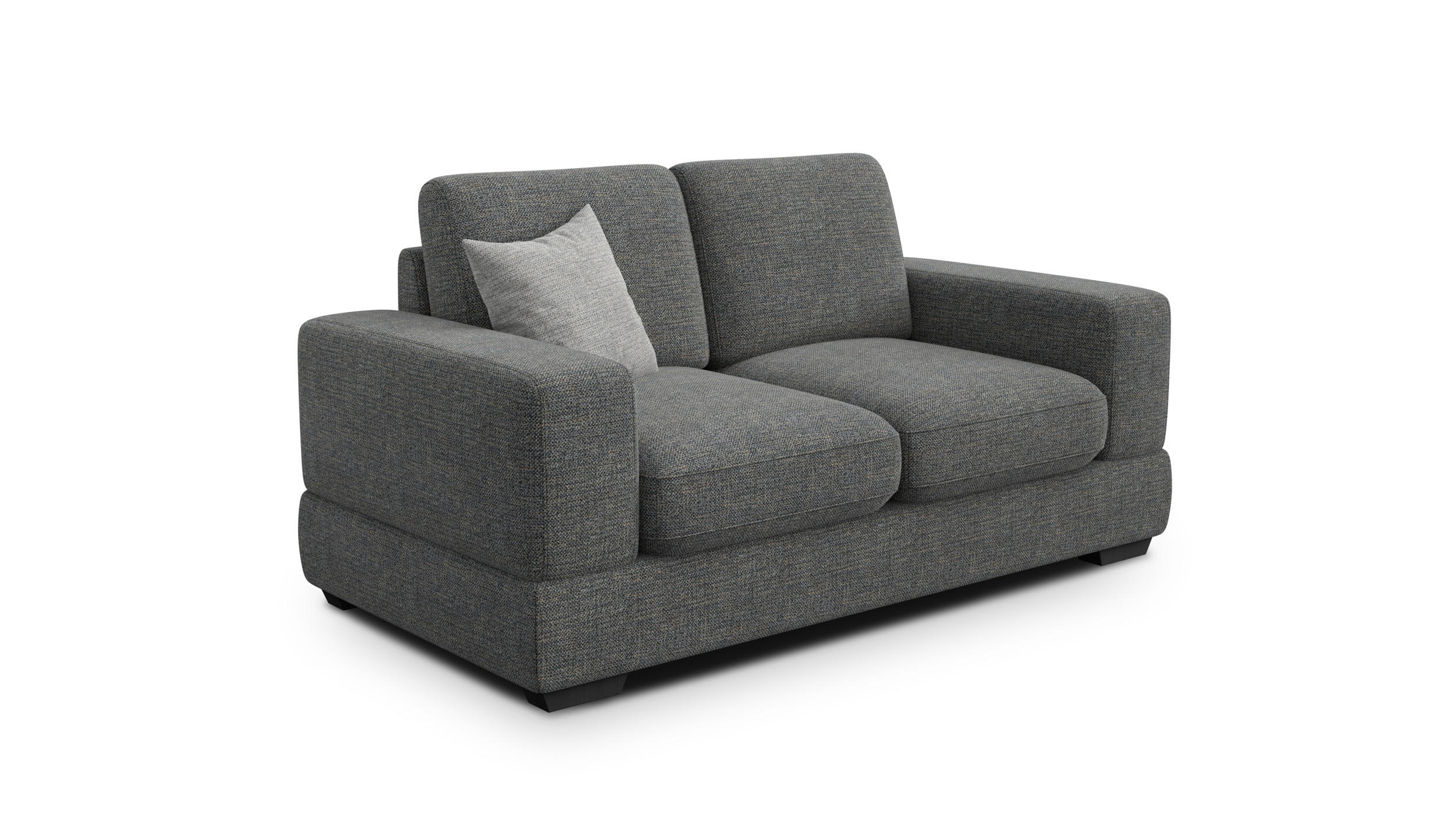 SOFA OTTO 2-Sitzer, anthracit - Schwarz/Grau, Holz/Textil (171/89/98cm) - Courtois Laville