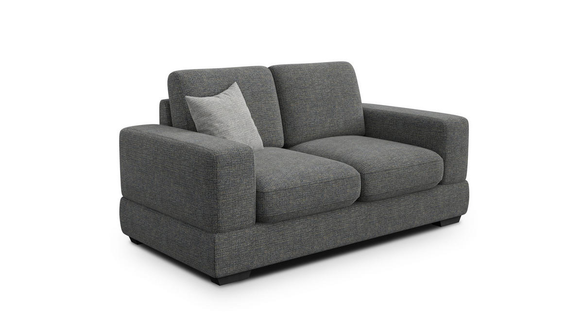 SOFA OTTO 2-Sitzer, anthracit - Schwarz/Grau, Holz/Textil (171/89/98cm) - Courtois Laville