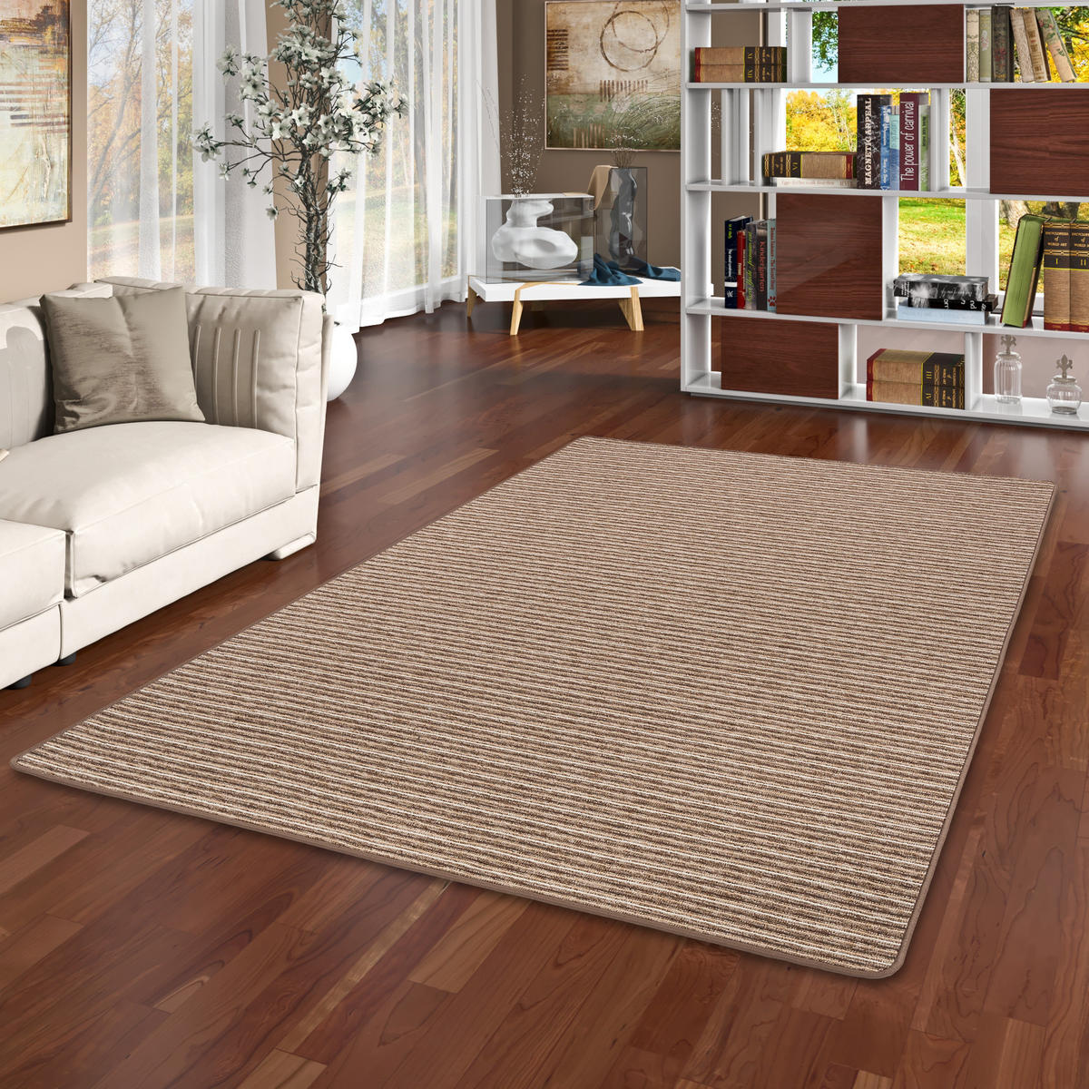 STREIFENBERBER TEPPICH MARTA - Braun, Textil (80/240cm) - Snapstyle