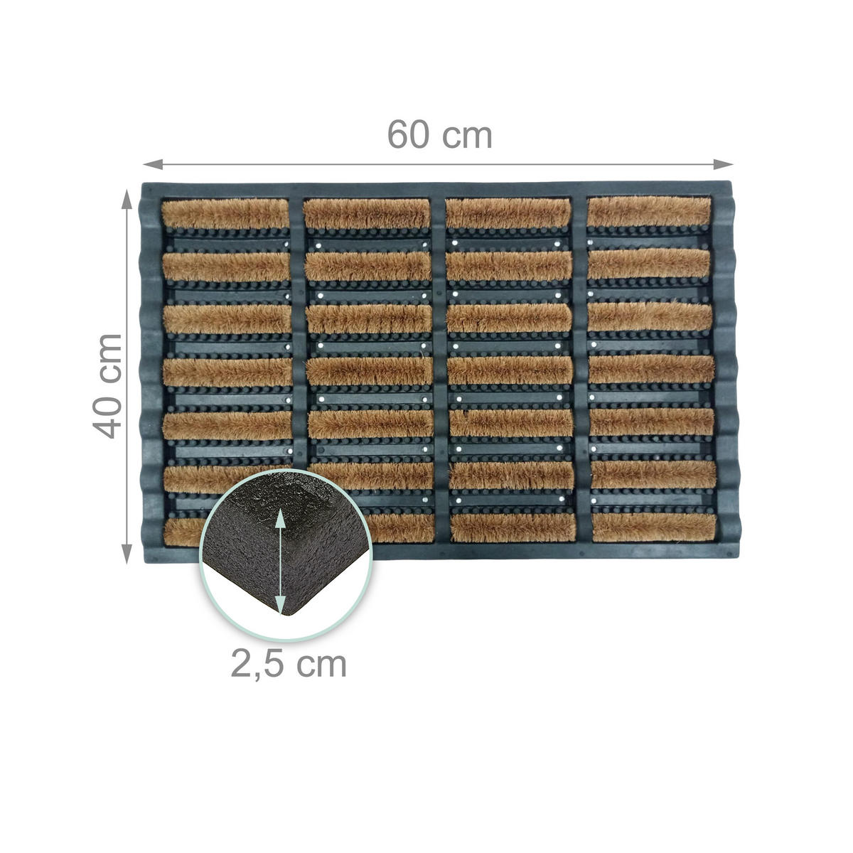 ROHOŽ - viacfarebná, textil/plast (60/40cm) - Relaxdays