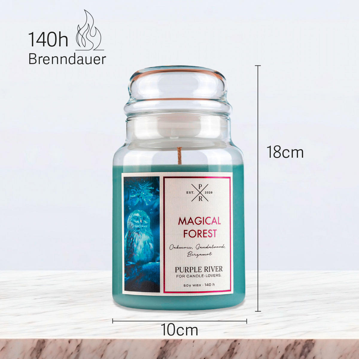 DUFTKERZE Purple River - Weiß, Naturmaterialien/Glas (18cm)