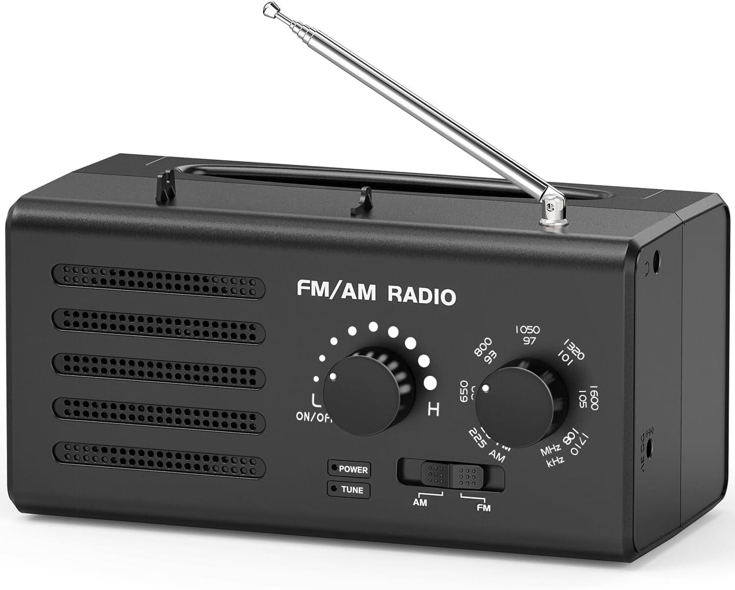 RADIO – FM/AM – Lautsprecher-/Kopfhöreranschluss/USB-Netzteil – Schwarz - Schwarz, Kunststoff (16/8.1/7.9cm) - DCA