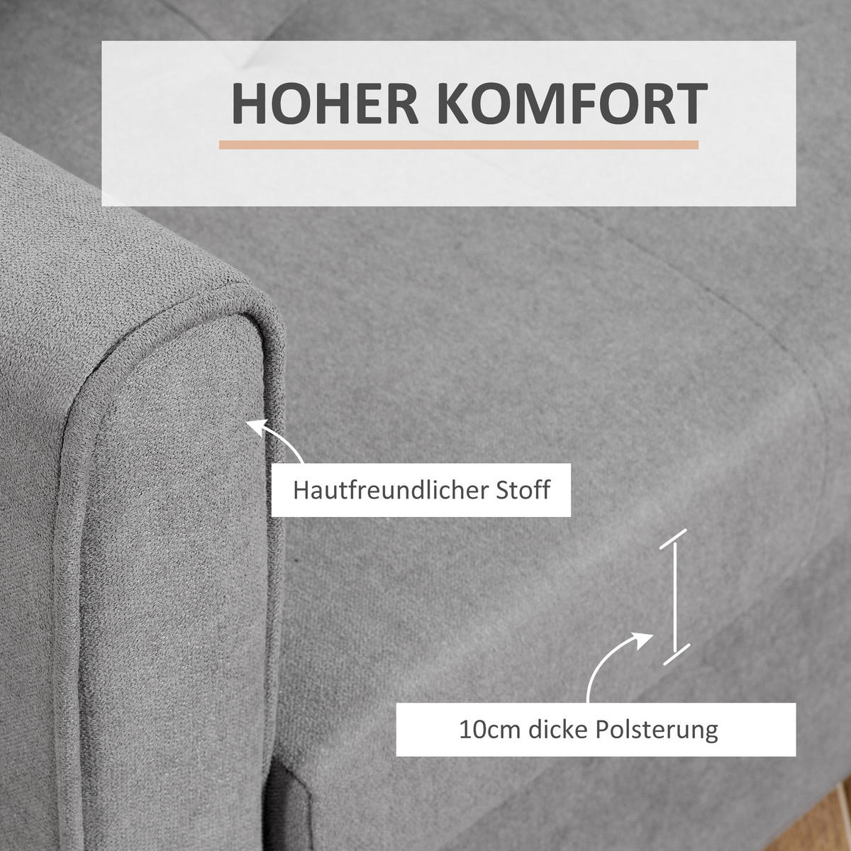 SCHLAFSOFA 2-Sitzer Sofa mit Bettfunktion Polstersofa mit Stauraum, Rückenkissen - Grau, Holzwerkstoff/Kunststoff (101/81/152cm) - HOMCOM