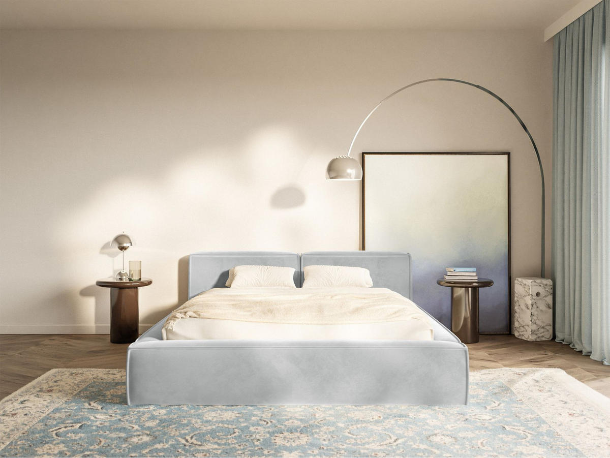 POLSTERBETT Tilves Slim Hellgrau 180x200 cm - Hellgrau/Schwarz, Kunststoff/Textil (180/200cm) - Selsey