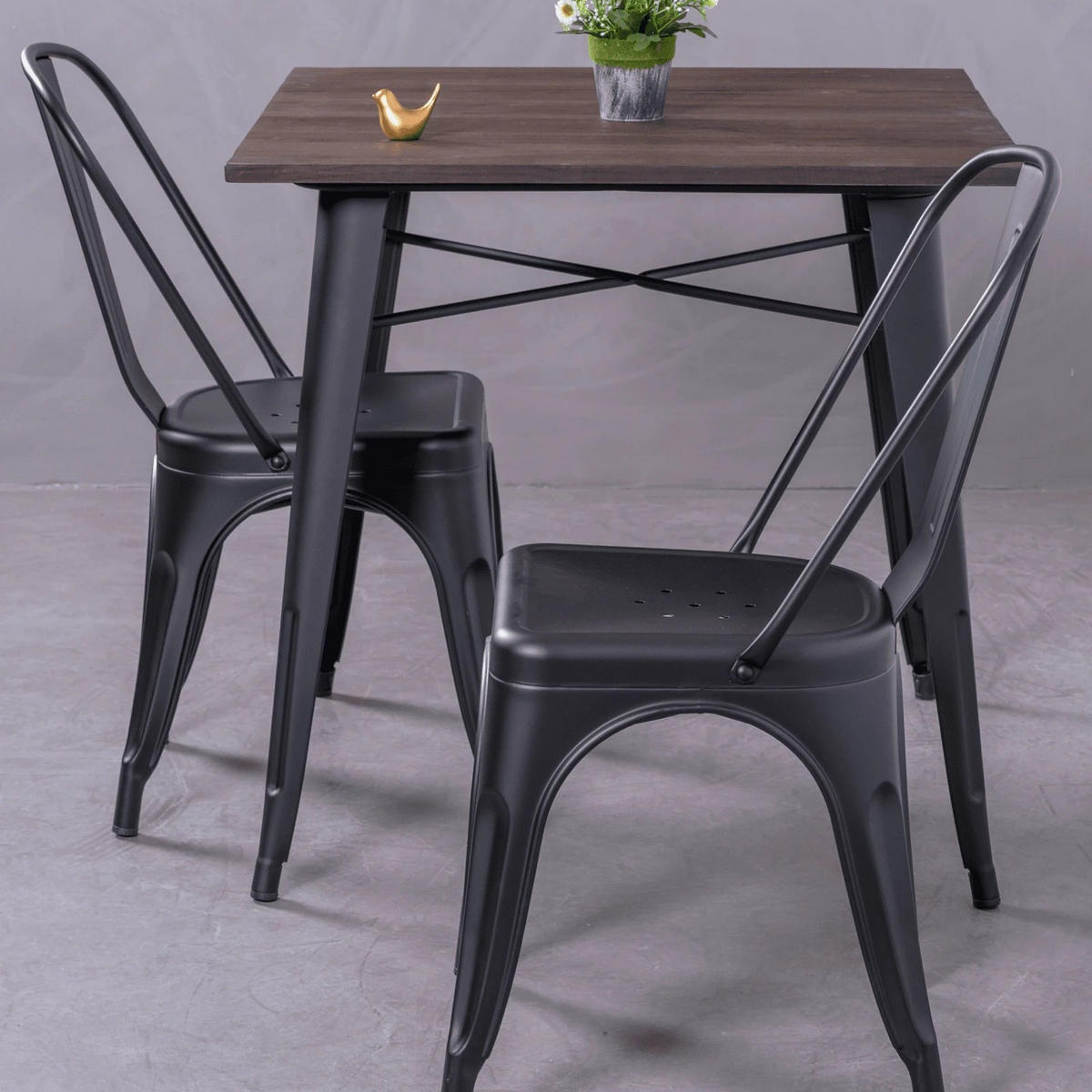 TISCH Quadratisch Schwarz 80/80/78 cm - Schwarz, Metall (80/80/78cm) - Nest Dream
