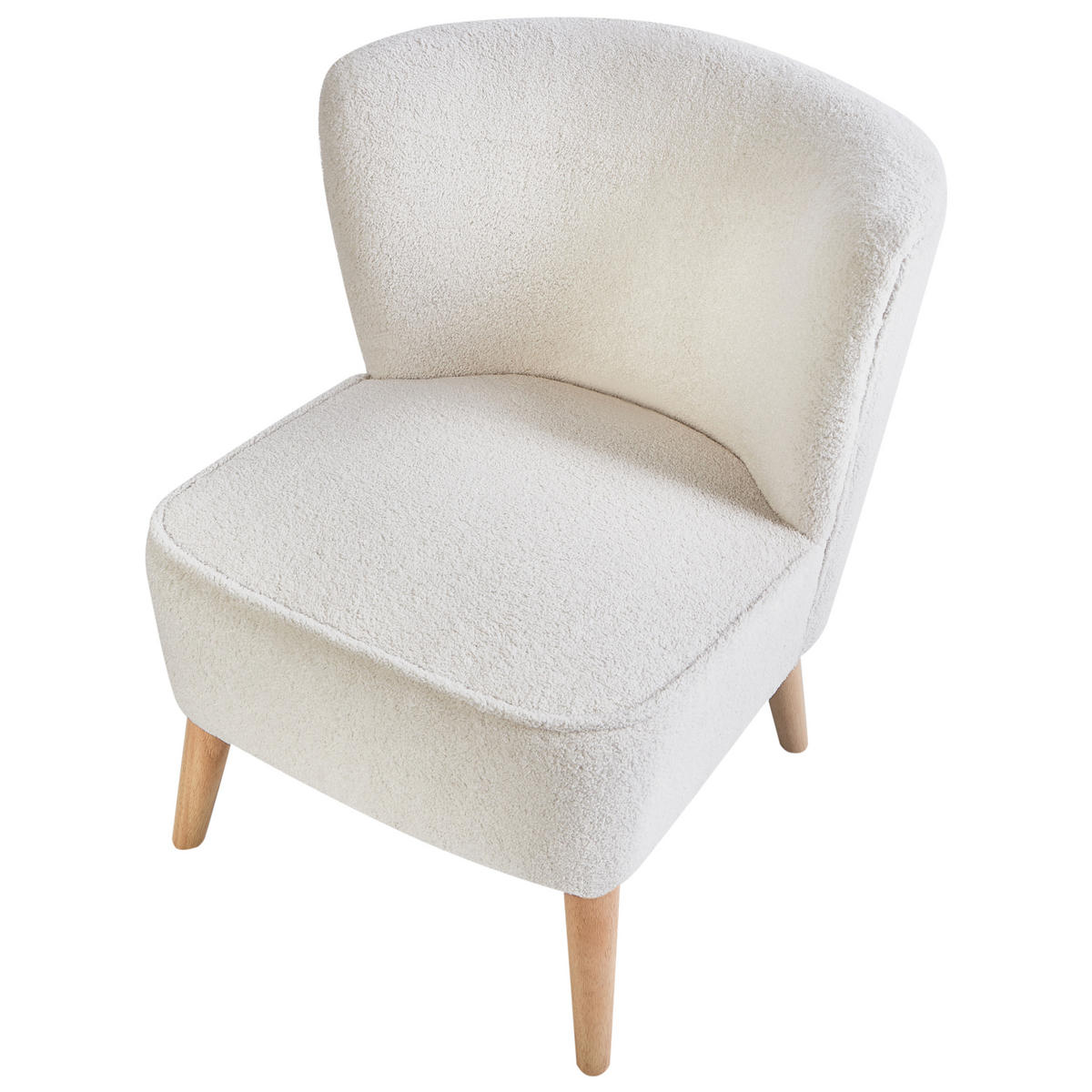 SESSEL Cremeweiß Alven - Weiß/Braun, Textil (65/78/75cm) - Beliani