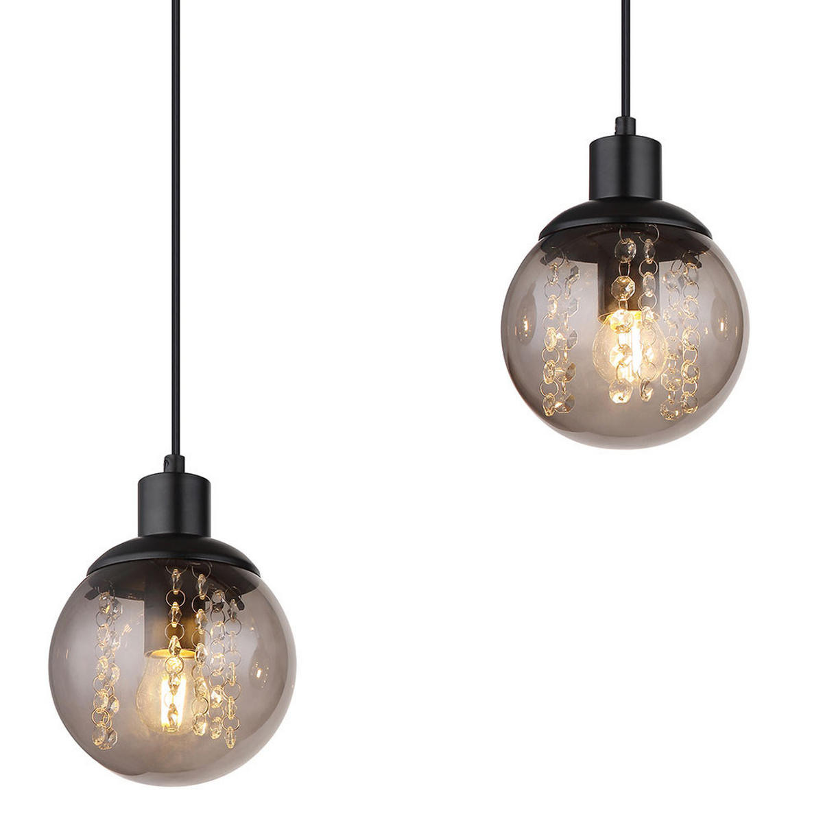HÄNGELEUCHTE GUNDI Holzoptik Schwarz Braun - Schwarz, Holz (95/15/165cm) - Globo Lighting